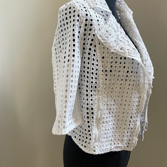 ALDO MARTINS Cotton cutout mesh moto jacket - Picture 3 of 7